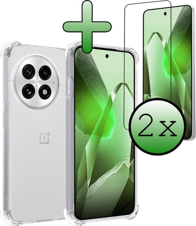 Hoesje Met Screenprotector - 2 Stuks - Geschikt voor OnePlus 13 - Sterk & Shockproof - Siliconen Case - Back Cover - Telefoon Hoes - Shock Proof - Transparant
