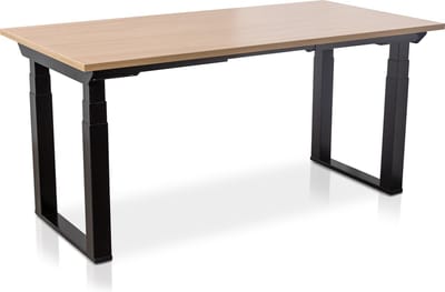 Zit-sta bureau elektrisch verstelbaar - MRC PRO SOLID NEN-EN 527 | 120 x 80 cm | frame zwart - blad havanna | memory functie met USB | 200kg draagvermogen