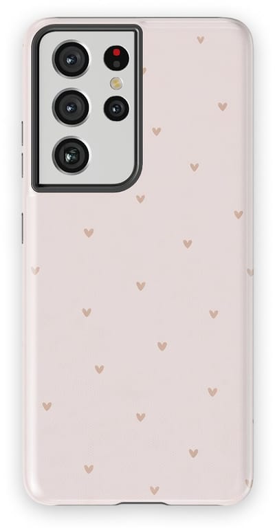 Tough Hoesje met Hartjes Samsung Galaxy S21 Ultra | Little Love Tough Case Geschikt voor Mag | Hartjes Print Backcover Samsung Galaxy S21 Ultra Sanded Hearts