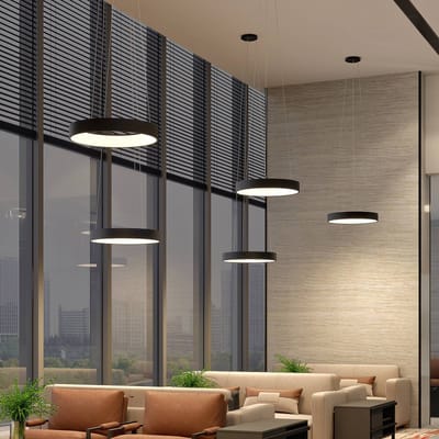 Arcchio LED hanglamp Aleksi, Ø 60 cm, zwart, metaal, CCT