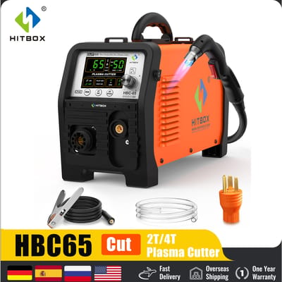 NONE HITBOX HBC65 Plasmasnijder Niet-HF Pilot ARC LED Digitaal display Gesneden 1-25 mm Roestvrij staal 65A Niet-aanraakplasmasnijden 2T/4T HBC65 ONLY