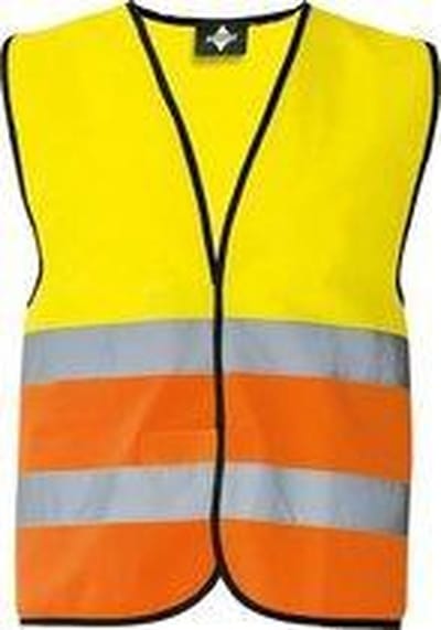KX500 Korntex Veiligheidshesje volwassen EN ISO 20471 / EN 1150 - Maat M - Unisex - Geel/Oranje