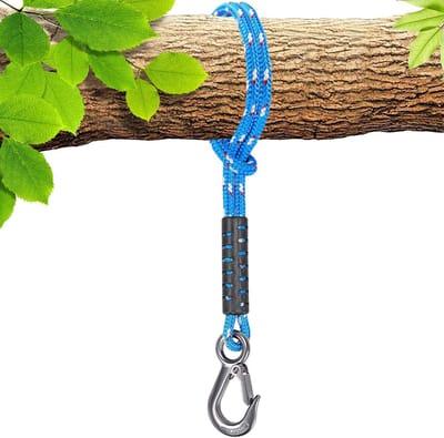 Boomschommel Touw, 100cm Hangmat Band, Ophangset voor Schommelstoel en Speeltuin, Tot 2500lbs, 10mm Diameter, Blauw, Sterk en Duurzaam, Geschikt voor Buitengebruik