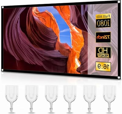 Draagbaar projectiescherm van 60-150 inch, 16:9, opvouwbaar polyester voor binnen en buiten films, ideaal voor evenementen en presentaties