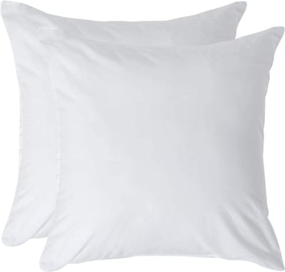 Homescapes Kussensloop 40x40 cm Set van 2 – Wit – 100% Egyptisch Perkal Katoen – 200 TC