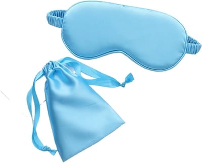 Zijden Slaapmasker - Oogmasker Slaap - Ontspannen Slapen - Blokkeert Licht Volledig - One Size Fits All - Hemelsblauw
