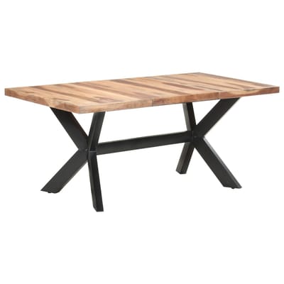 vidaXL - Eettafel - 180x90x75 - cm - massief - hout - met - honingkleurige - afwerking