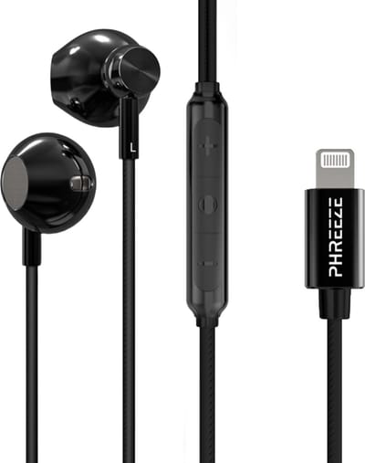 Phreeze EP20 Oordopjes met Draad - Geschikt voor Apple iPhone Oortjes - Lightning Aansluiting - Bass Boost - Microfoon - Voor 14 Pro Max en ouder