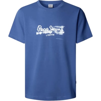 Pepe Jeans Seasonal Logo Fantasy 3 T-shirt Met Korte Mouwen Blauw L Man