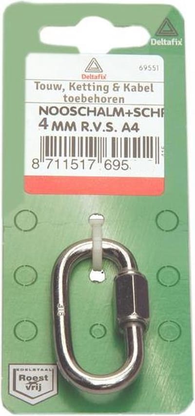 Deltafix noodschalm r.v.s. a4 4 mm 2 st.
