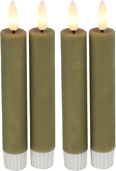 Countryfield Led dinerkaarsen - 4x st- beige -H15cm - met afstandsbediening - kaarsen
