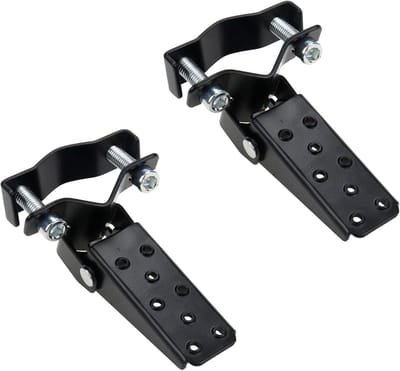Motorcycle Foot Pedals - Folding Foot Pegs - Passenger Footrests - Clamp-On Type - Universal Fit - Chrome Plated
