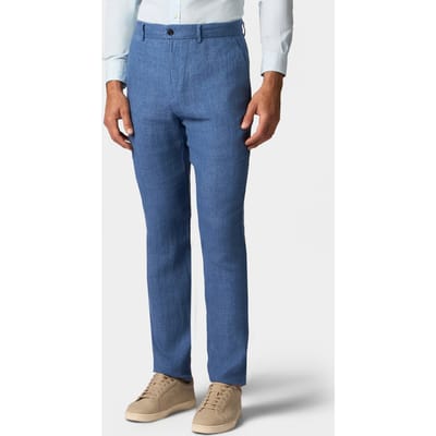 Brooks Brothers Linen Trousers Denim Blue Size: W30 | Chinos Outlet | Heren | Blauw