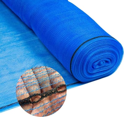 Steigerbeschermingsnet - Stofnet Afscheurnet - Bouwplaats Beveiligen - Inclusief Kabelbinders - 207 x 50 m - Blauw