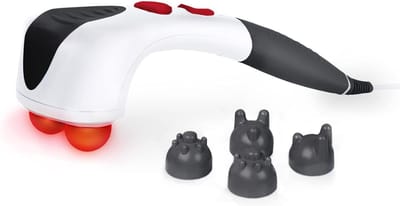 YOR® Handmassage Apparaat - Hand Massage – Handverwarmers – Tegen Gewrichtspijn - Massager – Massageapparaat – Acupresuur + Puntmassage – Traploze regeling Van Intensiteit - Wit / Zwart - 44cm x 14cm x 13cm; 1.7 kg