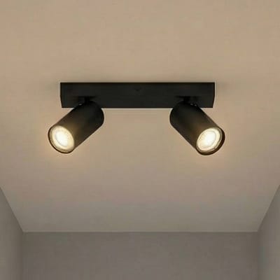 OSRAM LED SPOT OCTAGON 2 x 3,4W, GU10, 460lm, zwart, 2.700K kleurtemperatuur, warm witte lichtkleur, tijdloos, vervangbare ledlamp, ideaal voor interieurs, CRI 90, verstelbare koppen, dimbaar