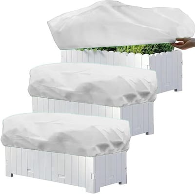 Plantenhoezen Vorstbescherming - 3 Stuks - Niet-geweven Stof - Trekkoord - Buitenraamplanten - Winddichte Antivrieshoes - 39,4 x 15,7 x 17,7 Inch