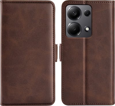 MobyDefend Hoesje - Geschikt voor Xiaomi Redmi Note 13 Pro 4G - Luxe Wallet Book Case (Sluiting Zijkant) - Bruin