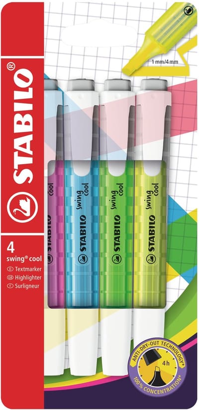 Markeerstift stabilo swing cool 275/4 4st assorti | 5 stuks