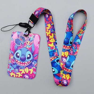 Nieuwste Stitch Kaarthouder Anti-verlies Cartoon Nekband Kaarthouder en Meisjes Speelgoed Lanyard Badgeclip Cadeau, geweldig voor dagelijks gebruik -A4493