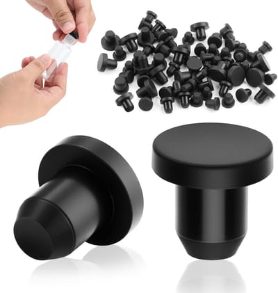Rubberen stoppen - Afsluitdoppen siliconen - Gat afdichten - Flexibel en waterdicht - 7 mm - Zwart