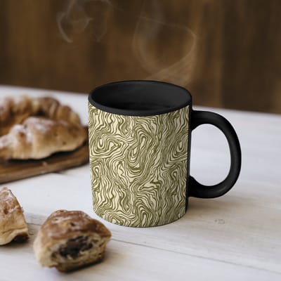 Magische Mok - Foto op Warmte Mokken - Koffiemok - Abstract - Marmer print - Groen - Magic Mok - Beker - 350 ML - Theemok