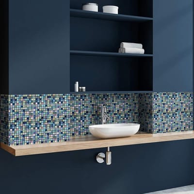 Dailygoods- Tegelstickers 15x15 cm - Zelfklevende Mosaïek - Decoratie voor Woonkamer/Keuken/Badkamer - Set van 10 - Eenvoudig aan te brengen/removable - Muursticker