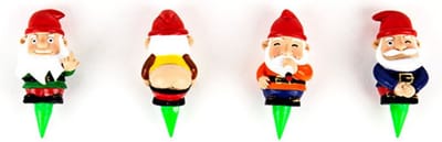 Gift Republic Bloempot Decoratie - Ondeugende Kabouters (set van 4)