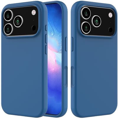Coverup Hoesje - Geschikt voor iPhone 17 Pro Hoesje - Coverup Liquid Colour Back Cover - Metallic Blue