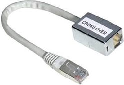 Hama RJ45 (cross) Netwerk Adapter CAT 5 [1x RJ45-stekker - 1x RJ45-bus] 10.00 cm Grijs