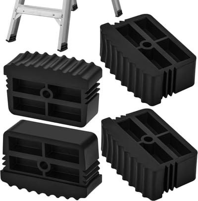 Ladder Voetjes - Antislip Rubber - Veilig Werken - Universele Pasvorm - 61x22mm - Zwart