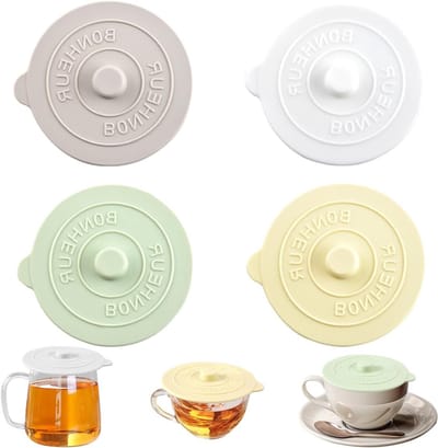 Siliconen Deksel Set van 4 Stuks voor Drinkglazen, Duurzame en Voedselveilige Lids voor Koffie en Thee, Ideaal voor Bescherming en Versheid