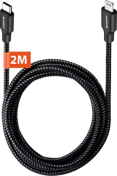 Lange USB C Kabel 2 Meter naar geschikt voor Apple Lightning - iPhone 14, 13, 12, 11, X, 8 Oplader Kabel - Snellader - Extra Sterk - Origineel Xssive