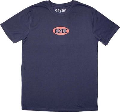 AC/DC - Mini Oval Logo Heren T-shirt - S - Blauw