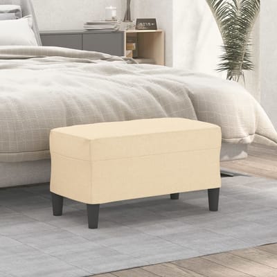 vidaXL - Bankje - 70x35x41 - cm - stof - crèmekleurig