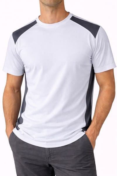 Werk T-shirt Blåkläder 3379 – Wit met Grijze Accenten – Duurzaam Werkshirt – Maat M