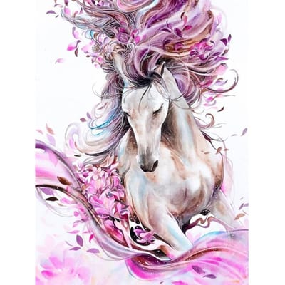Diamond Craft schilderij mooi paard Diy Diamond borduurwerk ambachtelijke schilderij dier Diamond Wall Art 20X30CM gray