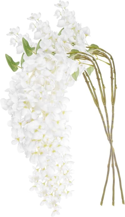 Set van 3 Witte Kunstmatige Bloemenranken - Zijden Klimop Slinger voor Bruiloft en Decoratie