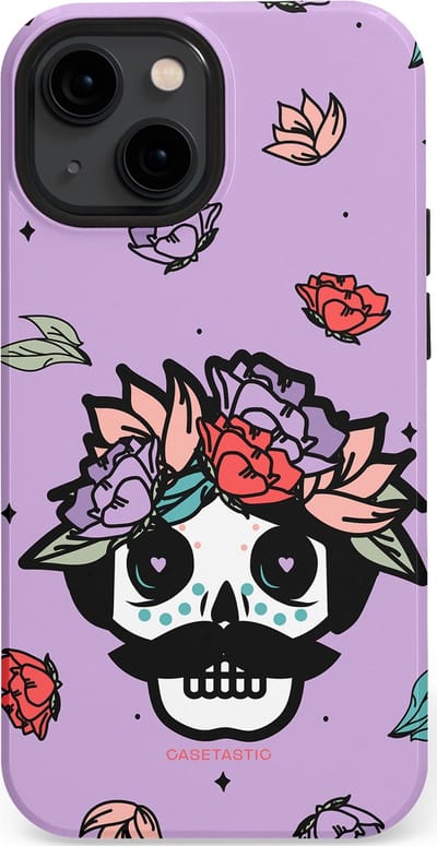 Casetastic Hoesje Geschikt voor Apple iPhone 13 Mini Magsafe - Stijlvolle Beschermende Duo-layer Case - Schedel Snor