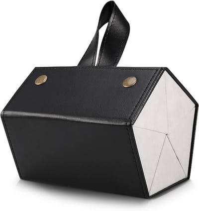 Etui met meerdere glazen - Brillendoos - 5 sleuven - Opvouwbaar - Opbergdoos voor zonnebrillen - Opbergdoos voor zonnebrillen - Reisbrillenkoker - Draagbare brillenkoker- Reis - 16 × 8.1 × 12.7cm - Zwart