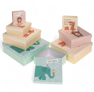 Set van 8 Meerkleurige Geschenkdozen voor Feestdagen en Speciale Gelegenheden