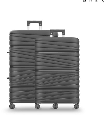 MRKA® Santiago - Reiskoffer duoset - 2-delig Kofferset (M + L) - Taupe - Kofferset - Koffersets - Koffers - Reisbagage - Valies - Lichtgewicht - Polypropyleen Koffer - TSA Slot - Cijferslot - 360° Wielen - Koffers Met Wielen - 60 Liter en 91 Liter