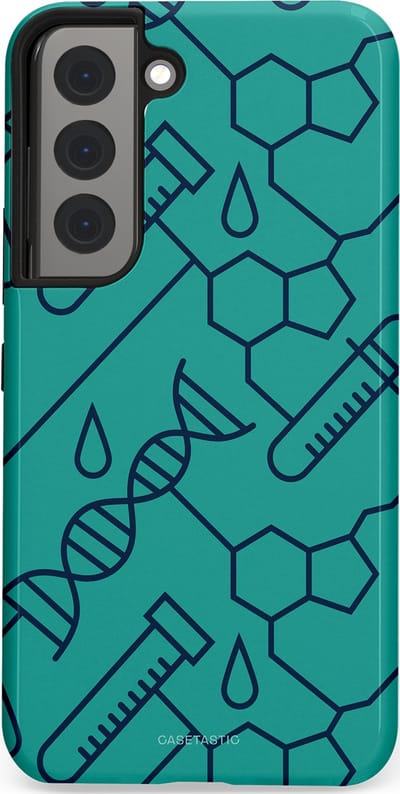 Casetastic hoesje geschikt voor Samsung Galaxy S22 - Dubbellaagse bescherming - DNA Creaties - Fashion Case - Turquoise