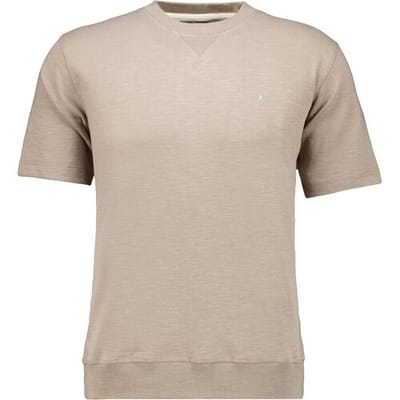 Ragman Trui Two-Tone Short Sleeve Round Neck Sweat Walnut / male