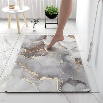 Absorberende Mat Badkamer Zachte Mat Licht Luxe Toilet Toilet Absorberende Mat Deur Sneldrogende Deurmat Antislip Mat 50*80CM