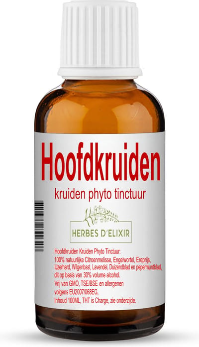 Herbes D'elixir Hoofdkruiden Tinctuur – 100 ml – 1 Fles – Natuurlijke ingrediënten