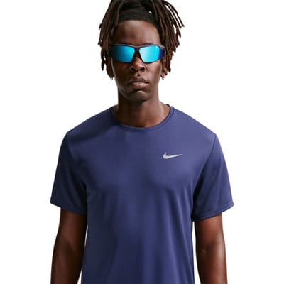 Nike Miler T-shirts Heren - Blauw - Maat M - Poly Jersey