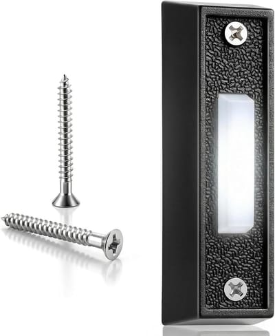 Verlichte Deurbelknop - Deurbelschakelaar Wandmontage - Toegang Verlenen - Led Verlichting - 18 x 5 x 1 cm - Zwart