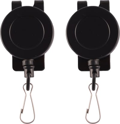 Uittrekbare Sleutelhanger Metal Gun Zwart 2x Pack - Sleutelkoord - Sleutelhanger aan Broek