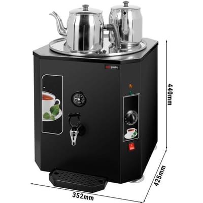 GGM Gastro Teekocher - 23 Liter - 2,5 kW - mit 2 Teekannen Zwart / Zilver